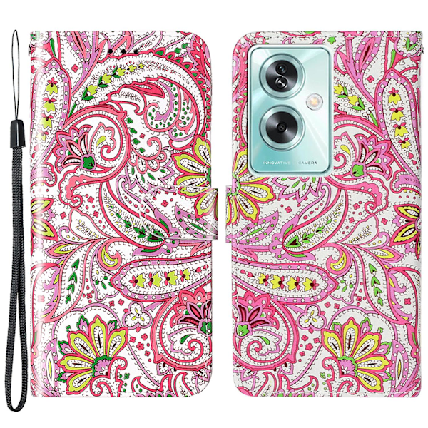 For Oppo A79 5g / A2 5g Etui Pu Lær+tpu Mønster Trykt Flip Stativ Telefonbeskytter Flower