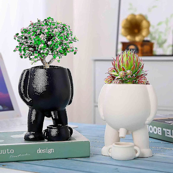 Tissepotte Plante, Tissepotte Til Planter, Tissepotte, Blomsterpot Sjov Vase Hjem black