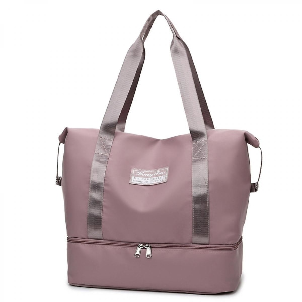 Rejsetaske, Tør- og vådseparation med stor kapacitet Bærbar sportsskuldertaske, vandtæt håndbagagetaske (pink)