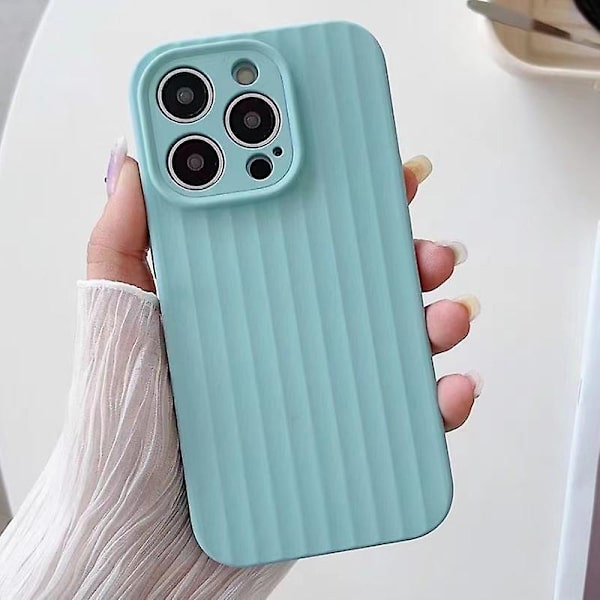 iPhone 13 Pro -kotelo pystysuorilla raidoilla, naarmuuntumaton suojaava nestemäinen silikonipuhelinkotelo Green