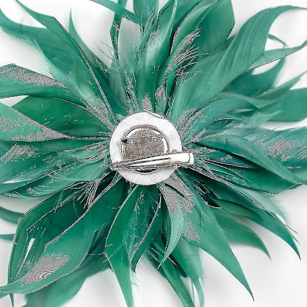 Moderigtig fjer broche strudsefjer tørklæde klemme til kvinder brocher revers nåle kjole tilbehør boutonniere damer hår bleach white