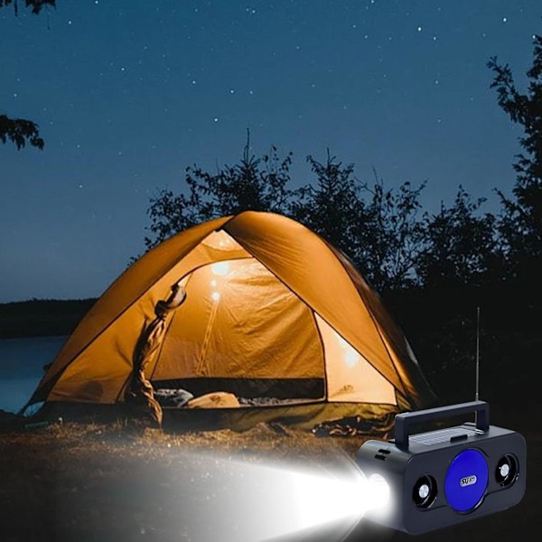 Aurinkokäyttöinen Bluetooth-kaiutin FM-radiolla ja taskulampulla, sopii kannettaviin autoradioihin, ulkoiluun, kotiin, karaokeen, pöytäkäyttöön ja muihin tilanteisiin B