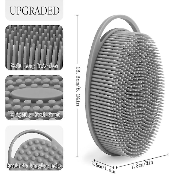 3-pakning silikon kroppsskrubb eksfolierende kroppsskrubb myk silikon loofah for kvinner menn