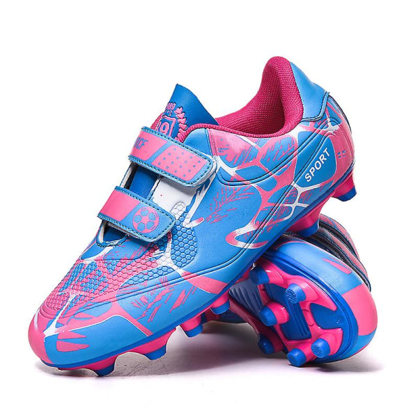Drenge Piger Fodboldsko Skridsikre fodboldstøvler Klamper Græs Fodbold Sneakers 2Kr158 Pink 32
