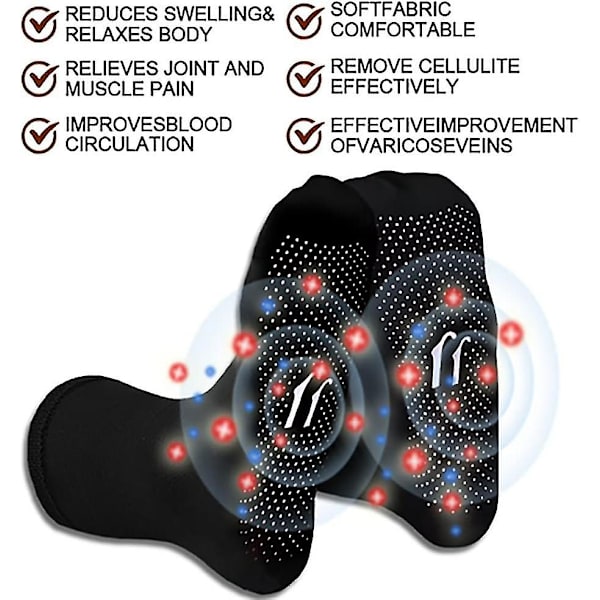 Turmalinstrumpor, Joniska Kroppsskulpterande Stretchstrumpor Andningsbara Mid-calf Strumpor Fotmassagestrumpor För Bättre Blodcirkulation black 10 Pairs