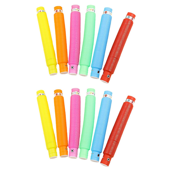 Store Lysende Rør 2,9 cm Julegaver Kreativ Plast Sansestimulerende Leke, Flerfarget Led Vannrør For Gutter Og Jenter 12 pieces