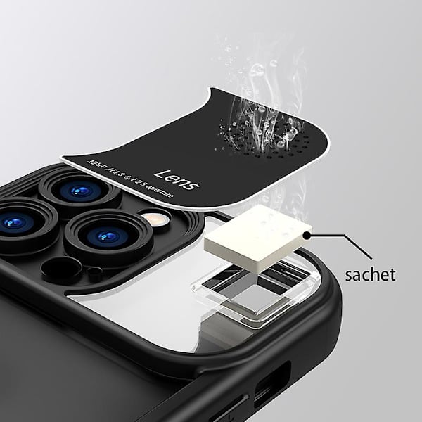 Mjukt silikonfodral för iPhone 14 Pro med aromaterapi-tablett Grey