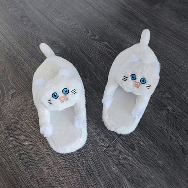 Naisten talviset lämpimät tossut, liukumattomat ja kulutusta kestävät, sopivat sisä- ja ulkokäyttöön Gray Cat