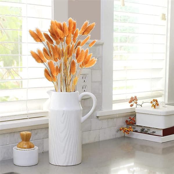 60 stk. efterårs tørrede blomster kaninhaler blomster til tørrede blomsterdekorationer (orange)