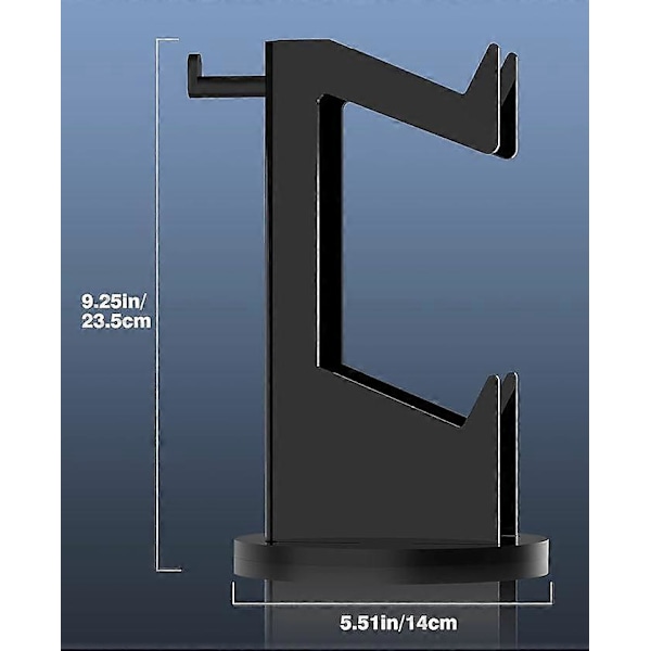 Spilcontroller Stativ/Hovetelefon Stativ, 2-i-1 Akryl Universal Stativ, Velegnet til PS4 PS5 Xbox One Xbox Series Stativ Spil Tilbehør, Controller He black