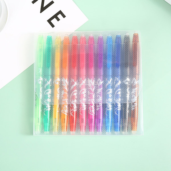 Suddbara bläckpennor, Suddbara gelbläckpennor - 12-pack, Blandade färger