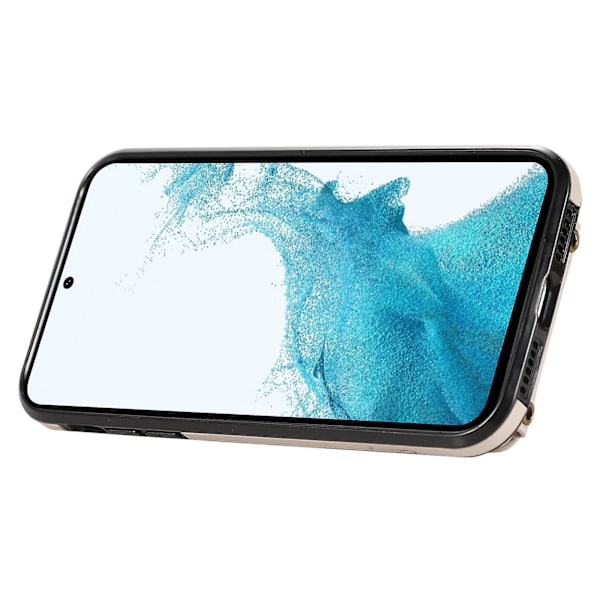 Samsung Galaxy S23+ Fodral Rfid Blockering Mobiltelefon Skal Stativ Tpu+pu Läder Skal Beige