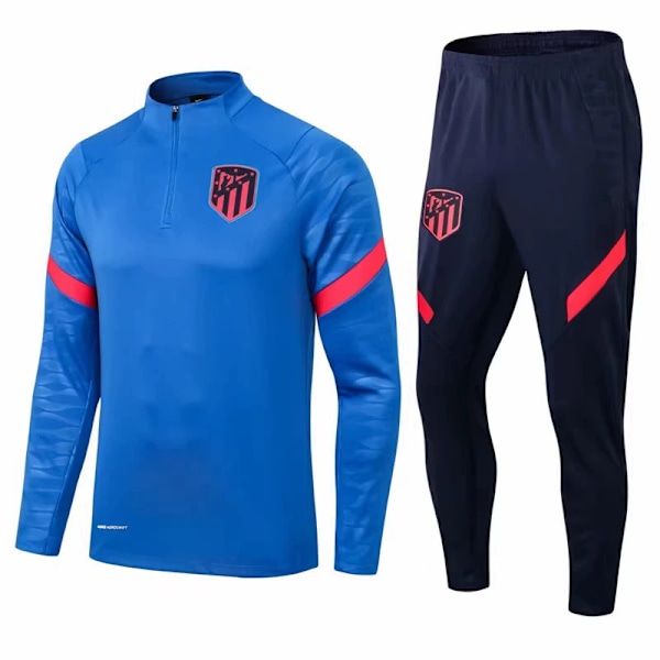 Paris Real Madrid Barcelona fotbollsträningsoverall med långa ärmar Atletico Madrid-blue XL