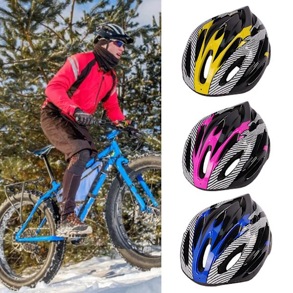 Unisex Randig Mönster Cykelhjälm Utomhus Sport Cykel Cykling Verktyg Tillbehör Blue Black