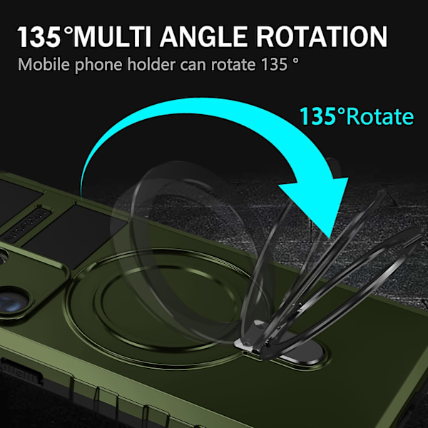 Magnetiskt stativfodral i PC+TPU för Samsung Galaxy S24 Ultra, kompatibel med MagSafe Green