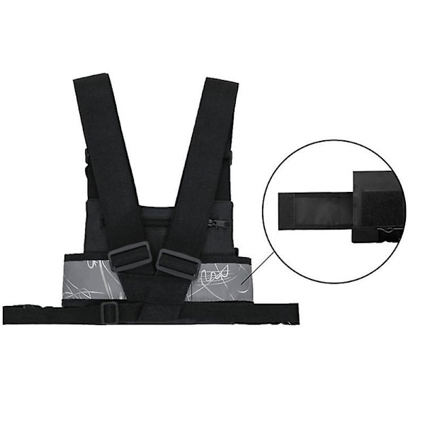 Mimigo Dual Portable Radio Heijastava Rintapanssariliivi Chaleco Etupussipidike Holster Kahdelle Suuntaiselle Walkie Talkielle Gps Palomiehelle Ems Emt Sar