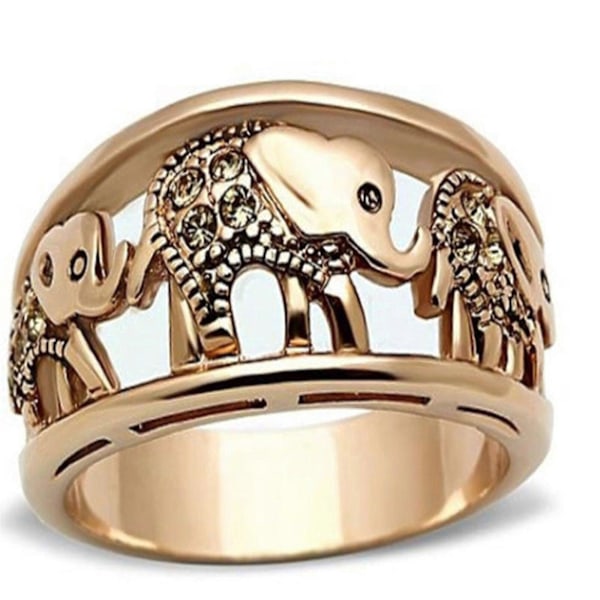 Gull Elefant Ring For Kvinner Elefant Ring Klassisk Sjarm Ringer Bohemian Ring 9