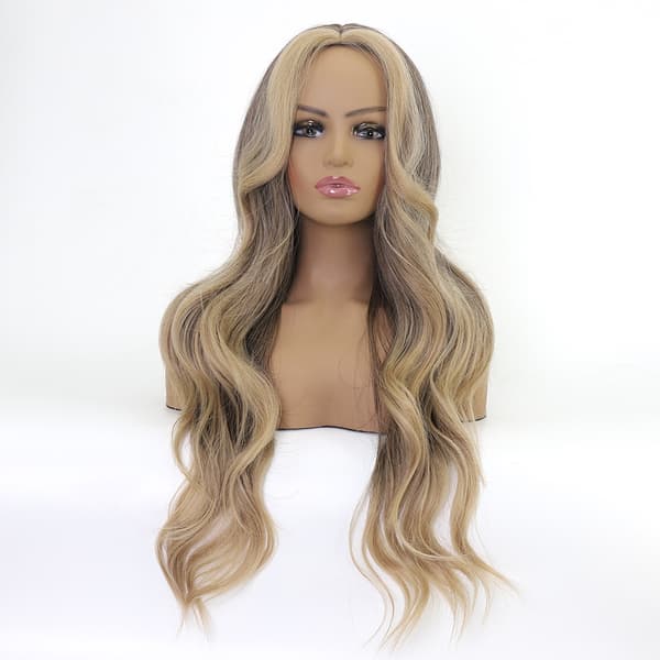 Lång blond peruk för kvinnor