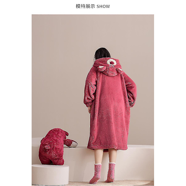 Toy Story 3 Lots-o'-huggin' Bear Pyjamas Vinter Flanell Lovers Kigurumi Vuxna Män Kvinnor Cartoon Cosplay Kostym M