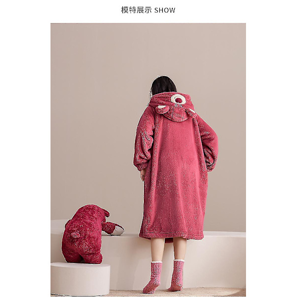Toy Story3 Lots-o'-huggin' Bear Pyjamas Vinter Flannel Lovers Kigurumi Voksen Mænd Kvinder Tegneserie Cosplay Kostume M