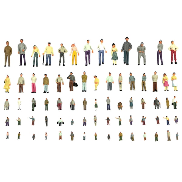 3 x 100 stk/sæt mennesker figur bærbar udsøgt tekstur Abs Levende malet figur til sandbord model
