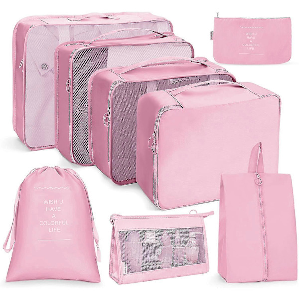 8 kpl pakkauskubiot matkalaukkuun Kevyet matkatavarat Pakkauskubiot Matkatarvikkeet Pink