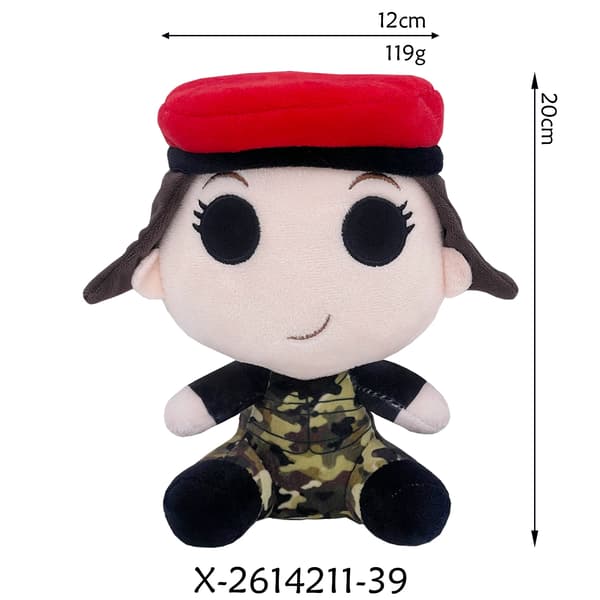 Stranger Things Demogorgon plyslegetøj Sitting red hat camouflage uniform