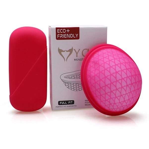 100% Ny Oppgradert Designet Femin Hygiene Menstruasjonsskive Gjenbrukbar For Kvinner Lekkasjesikker Coupe Grade Silikon Med Fleksibel Menstruasjonskopp L Red