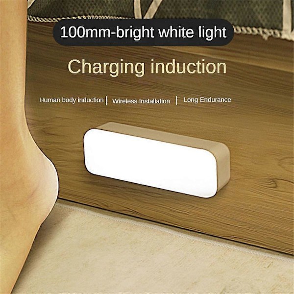 Smart Mänsklig Induktionsnattlampa LED Sovrum Korridor Magnetisk USB-Laddning Lång Uthållighet Vägglampa white light