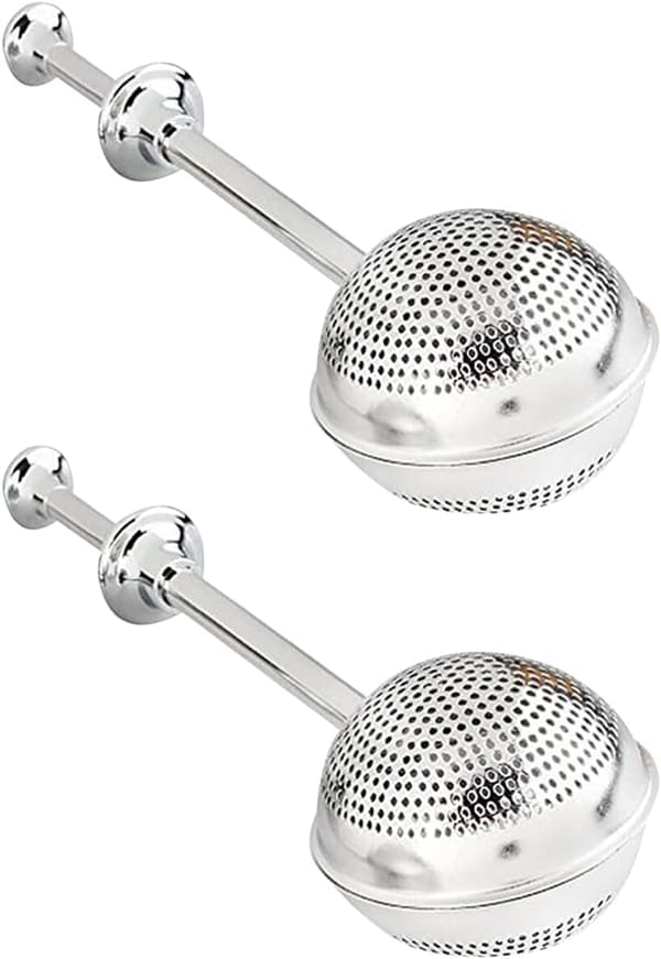 Bryggeenhet i rustfritt stål te-infuser kopphåndtak te-infuser te-sil for løse bladte 2 stk (sølv)