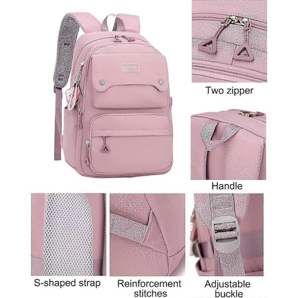 Teen Girls Casual Rygsæk Høj Mellem Skole Daypack Kvinder Daglig Rejse Laptop Taske A Blue