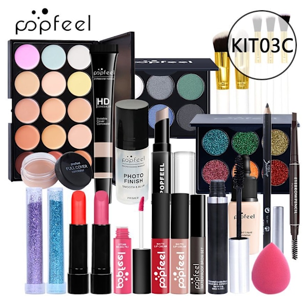 POPFEEL Makeup Sæt til Begyndere, Makeup til Piger KIT003C 25pcs