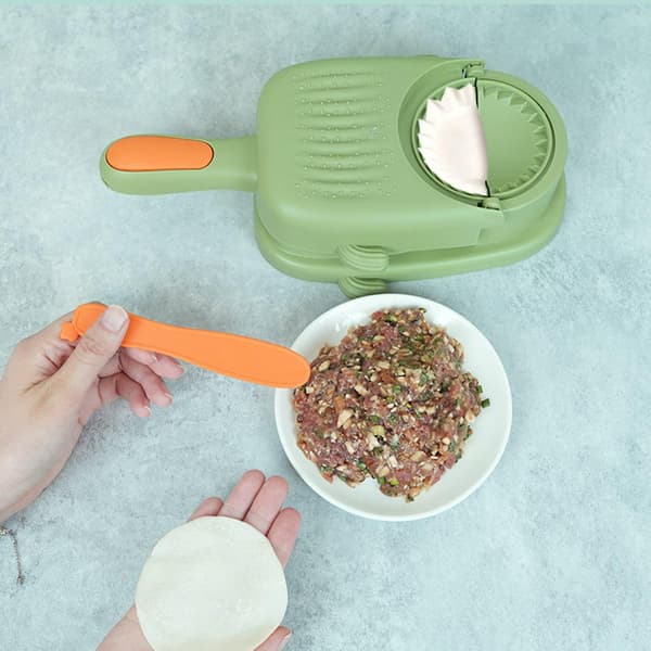 Køkken Dumpling Maker Dumpling Skin & Dumpling DIY Making Tool Hvidløg Grinder 3-i-1 Gadgets Dumpli Green
