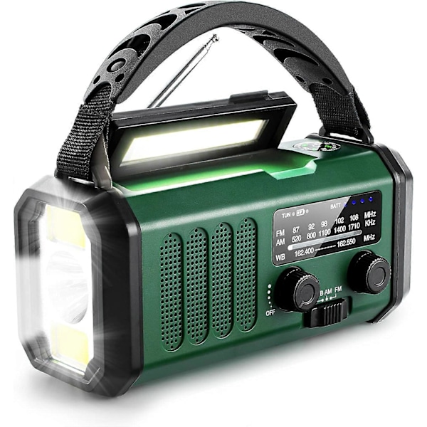 Nödhandvevradio med 10000mAh/37000mWh batteribackup, NOAA/AM/FM
