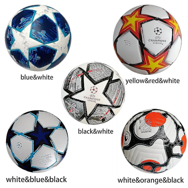 [nr. 5 Blå Sticking Champions League] Europamesterskab Voksen Nr. 5 Pupi Træningskamp Fodbold White Orange Black