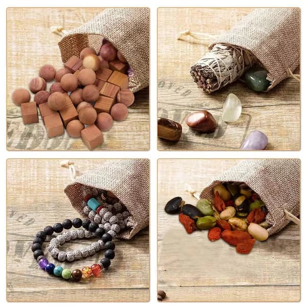 nya 24-pack presentpåsar, jutepåsar, 7 x 9 cm, tygpåsar, små linnepåsar, bröllopspåsar, julfestpåsar