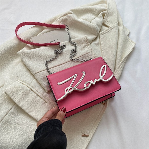 Flap Crossbody Axelväska PU Läder Crossbody Väska Handväska Telefonplånbok Axelväska för Kvinnor Arbete Dejting Svart Pink