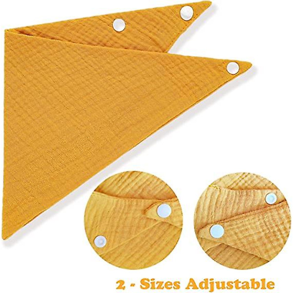 4 stk. Baby Dribble Bibs, Dobbelt Lag, blødt og Absorberende Håndklæde Savlesmæk med 2 Justerbare Trykknapper til Baby, Småbørn