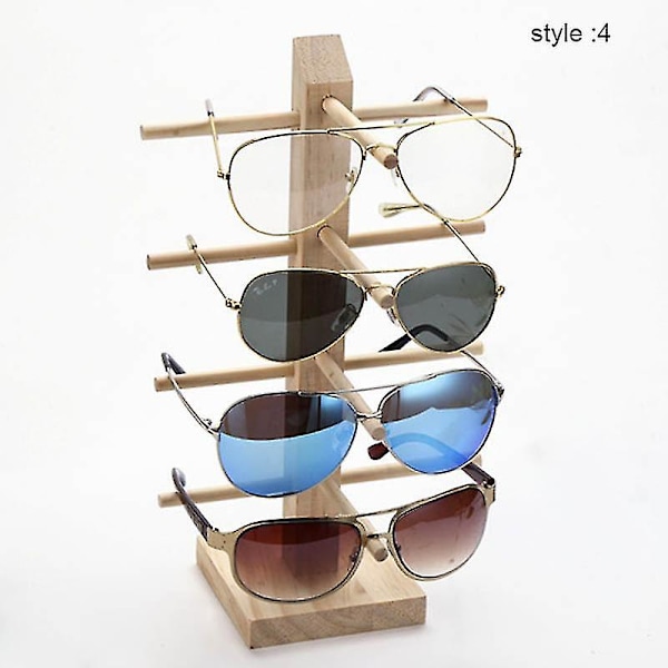 Mimigo 1 stk Træ Solbrille Display Stativ Hylde Træ Holdbar Briller Vis Stativ Holder 4