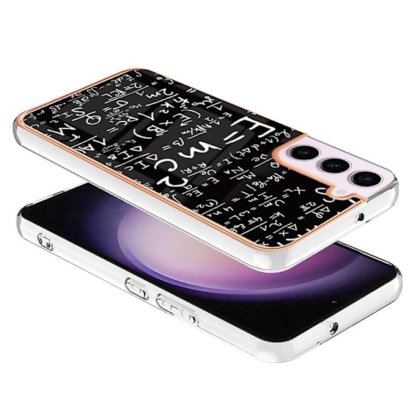 Samsung Galaxy S23 5g:lle sähköpinnoitettu marmori kaksoispuolinen Imd-matkapuhelinkotelo Equation