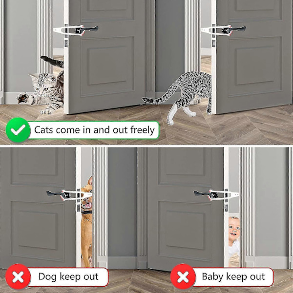 2 st Kattlucka Hållare Spärr, Flexibel Spärrrem Släpper In Katter Och Säker Baby Säker, Justerbar Kattlucka Alternativ 2PCS