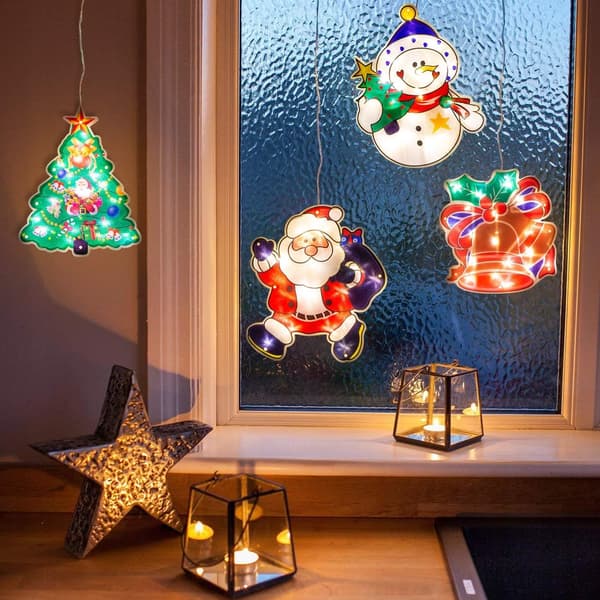 LED gardinlys, 4 stk, lysgardin for vindudekorasjon dører