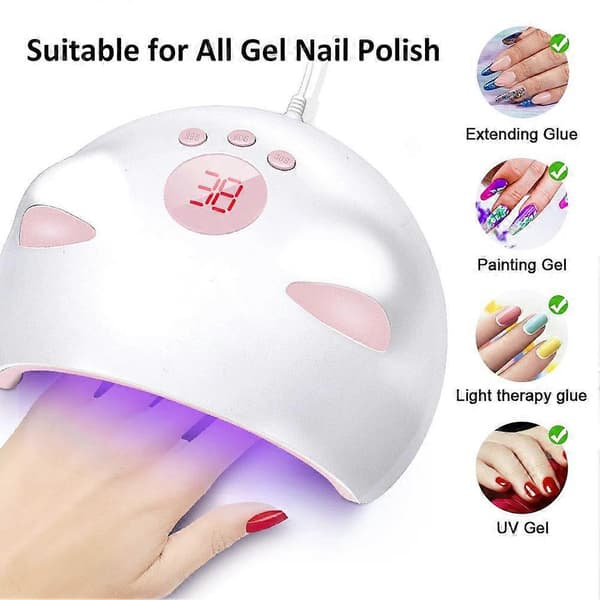60W LED UV -kynsilaite geelilakkoille, 3 ajastinta