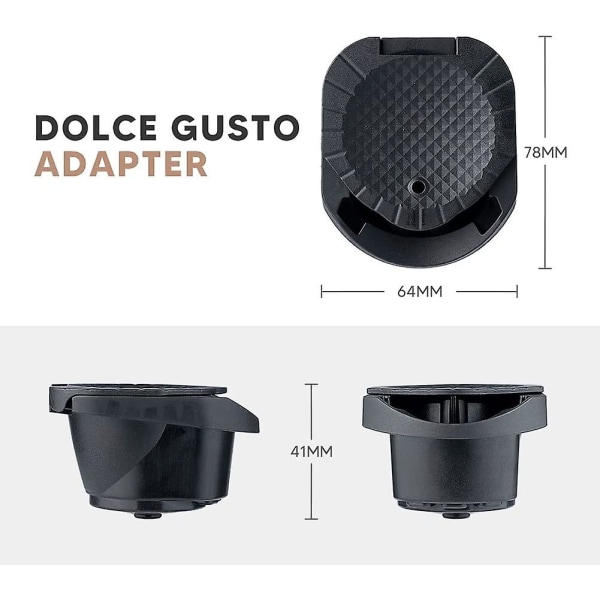 Kapseladapter kompatibel med Nespresso Dolce Gusto, kaffekapselkonverter, integreret flip-up-kaffemaskinetilbehør