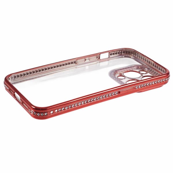 Rhinestone-dekorerad TPU-skydd för iPhone 14 Pro Max Red
