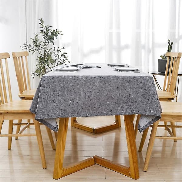 Bomullslinneduk Rektangulär Matsalsduk Överdrag Heminredning Dark Gray 110x110cm