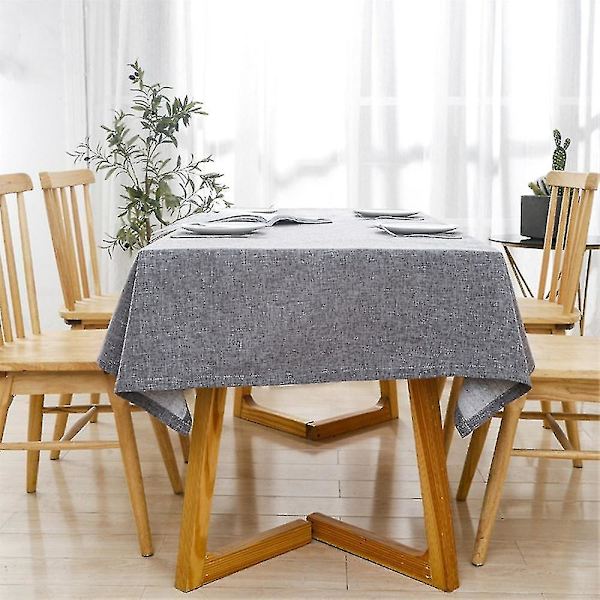 Bomullslinneduk Rektangulär Matsalsduk Överdrag Heminredning Dark Gray 90x140cm