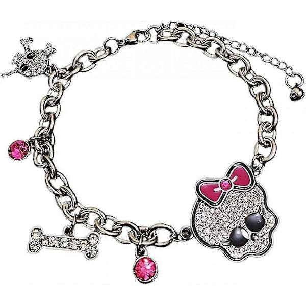 Y2k Skalle Armbånd til Kvinder Teen Y2k Smykker, Rhinestone Kors Armbånd Y2k Tilbehør Pink Armbånd Æstetisk Y2k