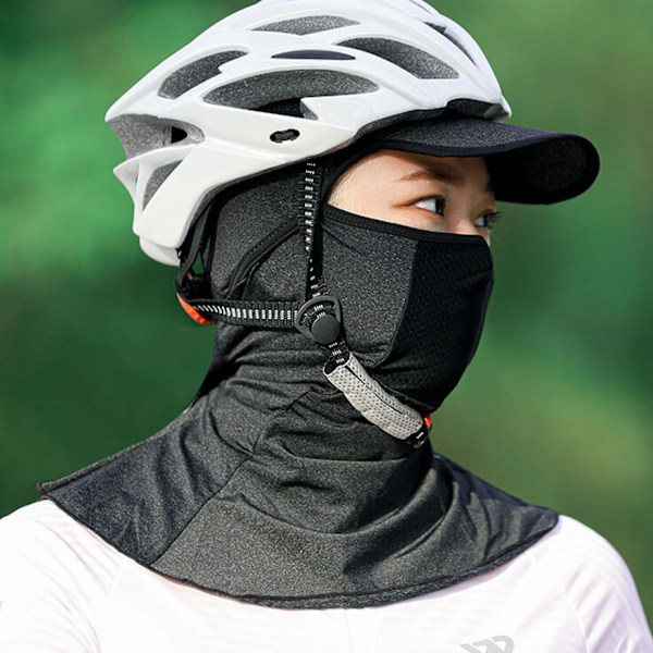 Cykelbandana med full täckning, anti-UV med brätte, sommarcykelkeps, solskydd, sportig hatt för utomhusbruk Black Gray