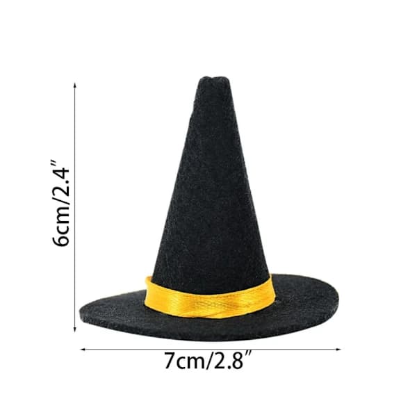 6-pakning Mini Heksehatter Flaskedekorasjon Hatter til Halloween
